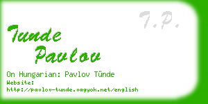 tunde pavlov business card