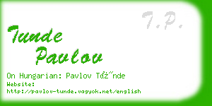 tunde pavlov business card